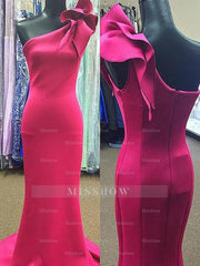 Gorgeous Mermaid Sleeveless One-Shoulder Ruffles Stretch Crepe Prom Evening Dresses