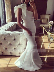 Gorgeous Mermaid Sleeveless One-Shoulder Ruffles Stretch Crepe Prom Evening Dresses