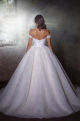 Gorgeous Princess A-line Off-the-shoulder Wedding Dresses With glitter