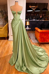 Sage sweetheart split-front mermaid prom dress
