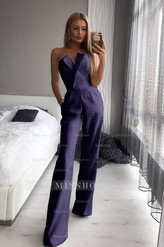 Gorgeous Strapless White Jump Suit