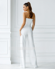 Gorgeous Strapless White Jump Suit