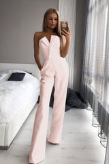 Gorgeous Strapless White Jump Suit