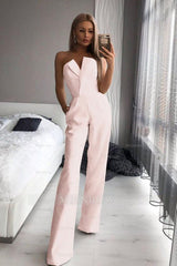 Gorgeous Strapless White Jump Suit