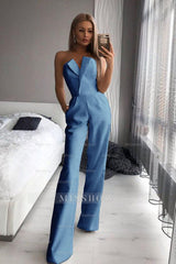 Gorgeous Strapless White Jump Suit