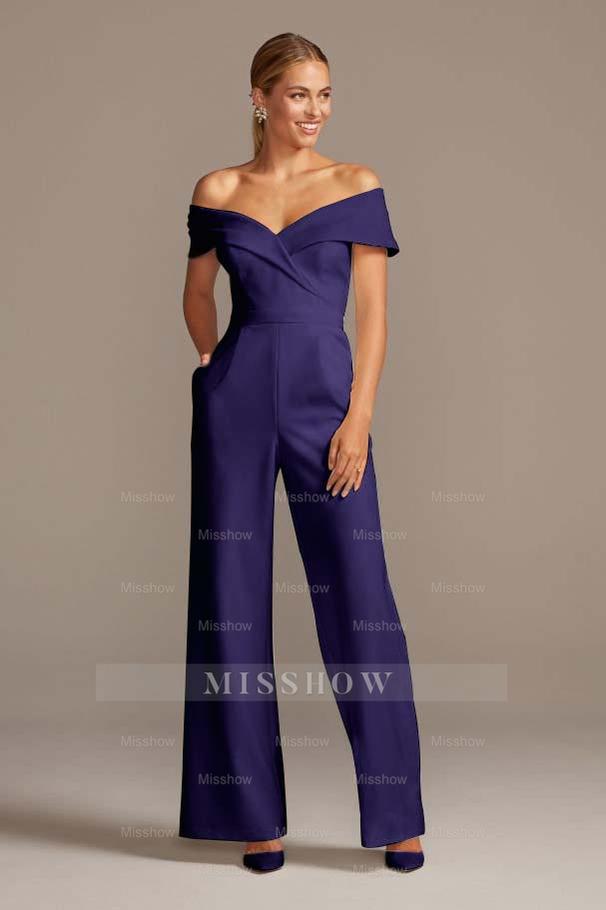 Graceful White Off-the-Shoulder Sleeveless Strapless Long Jump Suit