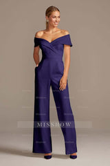 Graceful White Off-the-Shoulder Sleeveless Strapless Long Jump Suit