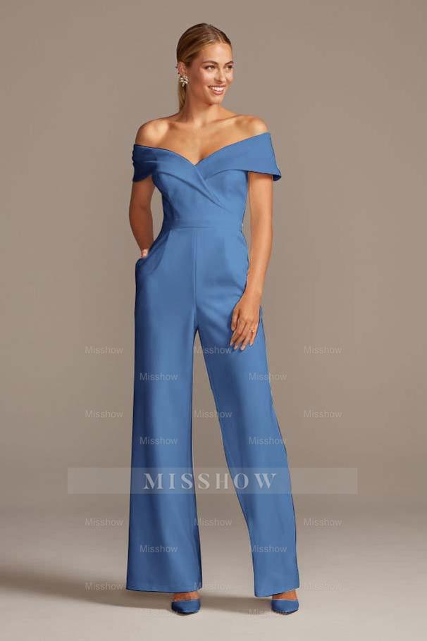 Graceful White Off-the-Shoulder Sleeveless Strapless Long Jump Suit