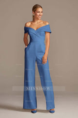 Graceful White Off-the-Shoulder Sleeveless Strapless Long Jump Suit