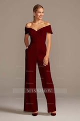 Graceful White Off-the-Shoulder Sleeveless Strapless Long Jump Suit