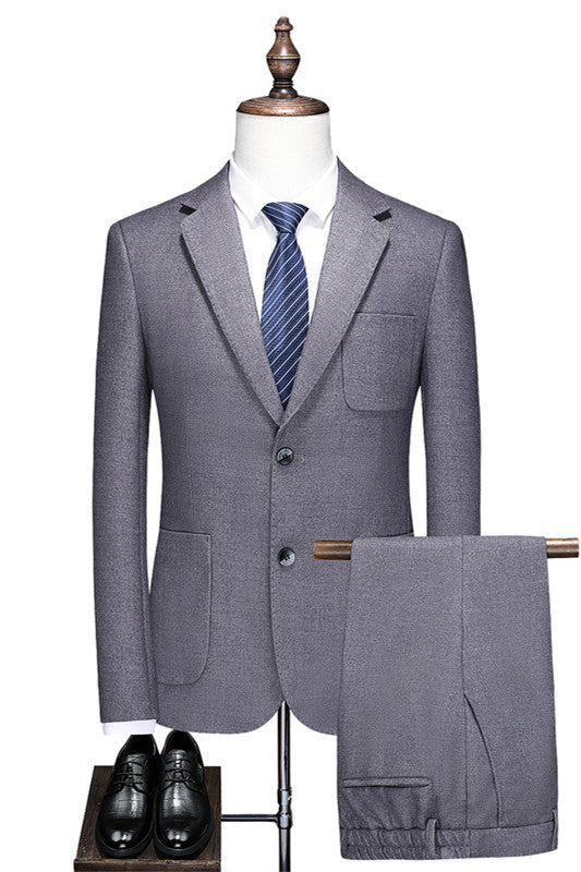 Gray New Notched Lapel Bespoke Men's Suit