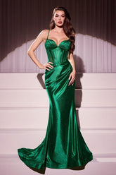 Emerald sweetheart rhinestone mermaid evening dress