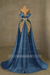 Heavy Emerald Green Straps Mermaid Formal Dress With Sleeveless Long