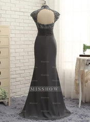 High Neck Floor-Length Sheath/Column Gowns for the Mother of the Bride