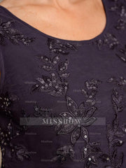 Knee-Length A-Line/Princess Mother of the Bride & Groom Dresses with Scoop Neck Jacket Lace Appliques and Sequins