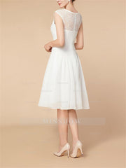 Knee-Length Mother of the Bride A-Line Dress with 3/4 Sleeves and Wraps