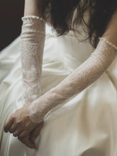 Lace Wedding Gloves with Pearls