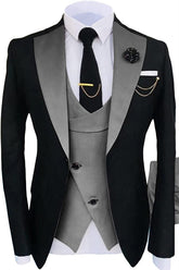 Latest Gray Shawl Lapel Three-Piece Prom Suit