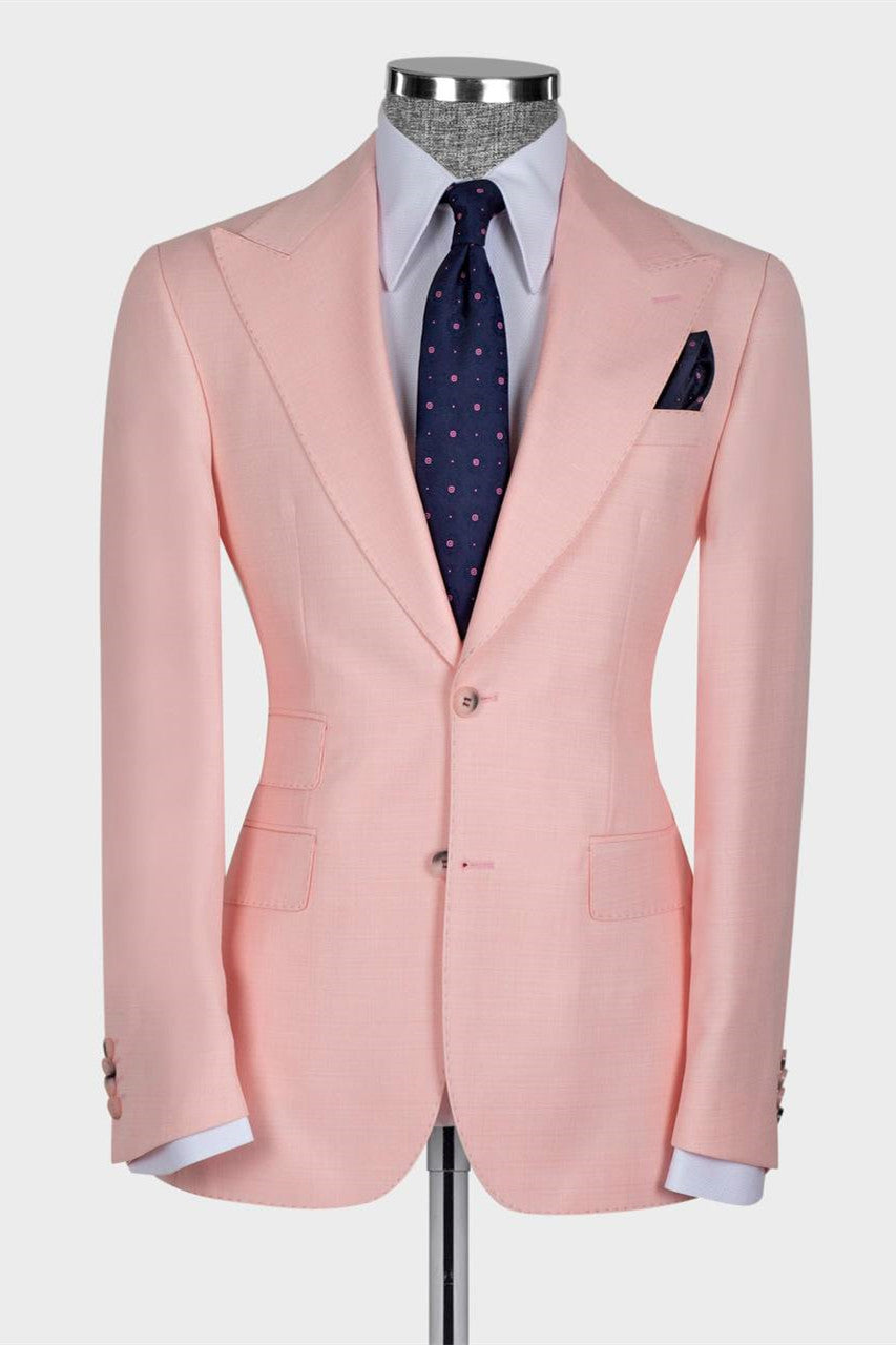 Latest Pink Three-Piece Slim Fit Fashionable Men’s Suit