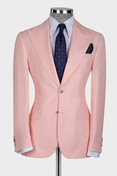 Latest Pink Three-Piece Slim Fit Fashionable Men’s Suit