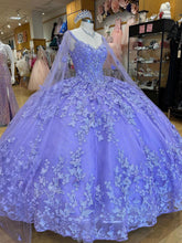 Lavender Sleeveless Sweetheart Butterfly Lace Applique Beaded Ball Gown Quinceanera Dress