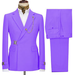 Light Purple Two Pieces Simple Slim Fit Men’s Business Suits