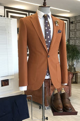 Light Tan Notched Lapel Two Piece Men's Prom Suit