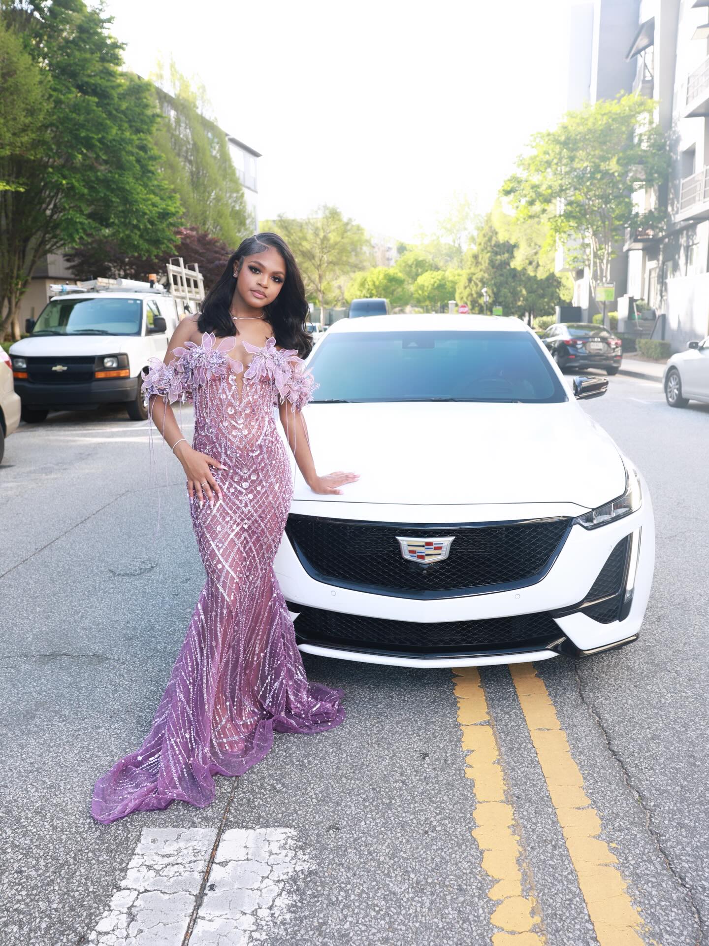 Lilac Sequin Mermaid Prom Dress Off Shoulder Fringe Bow Sparkly Evening Gown with Sweep Train