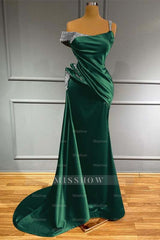 Long Off the Shoulder Mermaid Ruffles Formal Dress With Beading