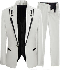 Luxe White Shawl Lapel Three Piece Men's Prom Selection