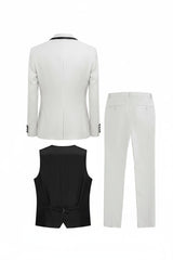 Luxe White Shawl Lapel Three Piece Men's Prom Selection
