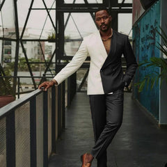 Luxury Black Shawl Lapel Double Breasted Prom Suit