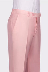 Luxury Pink Shawl Lapel Double Breasted Wedding Suit