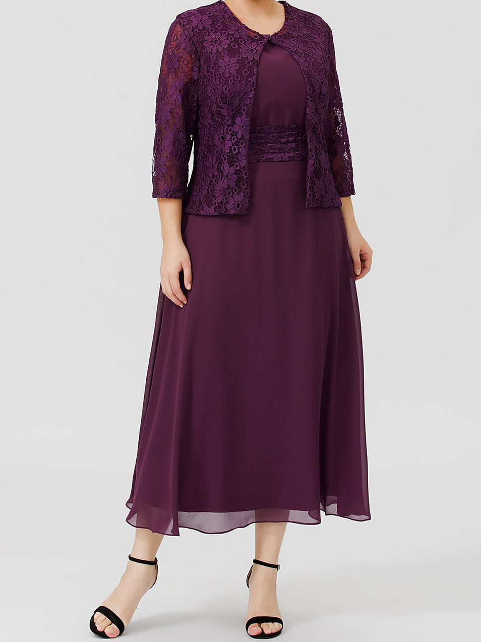 A Line Princess Plus Size Mother Of The Bride Dresses With Applique Jacket