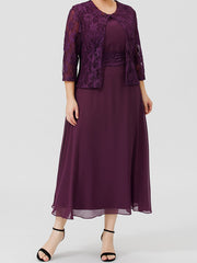 A Line Princess Plus Size Mother Of The Bride Dresses With Applique Jacket
