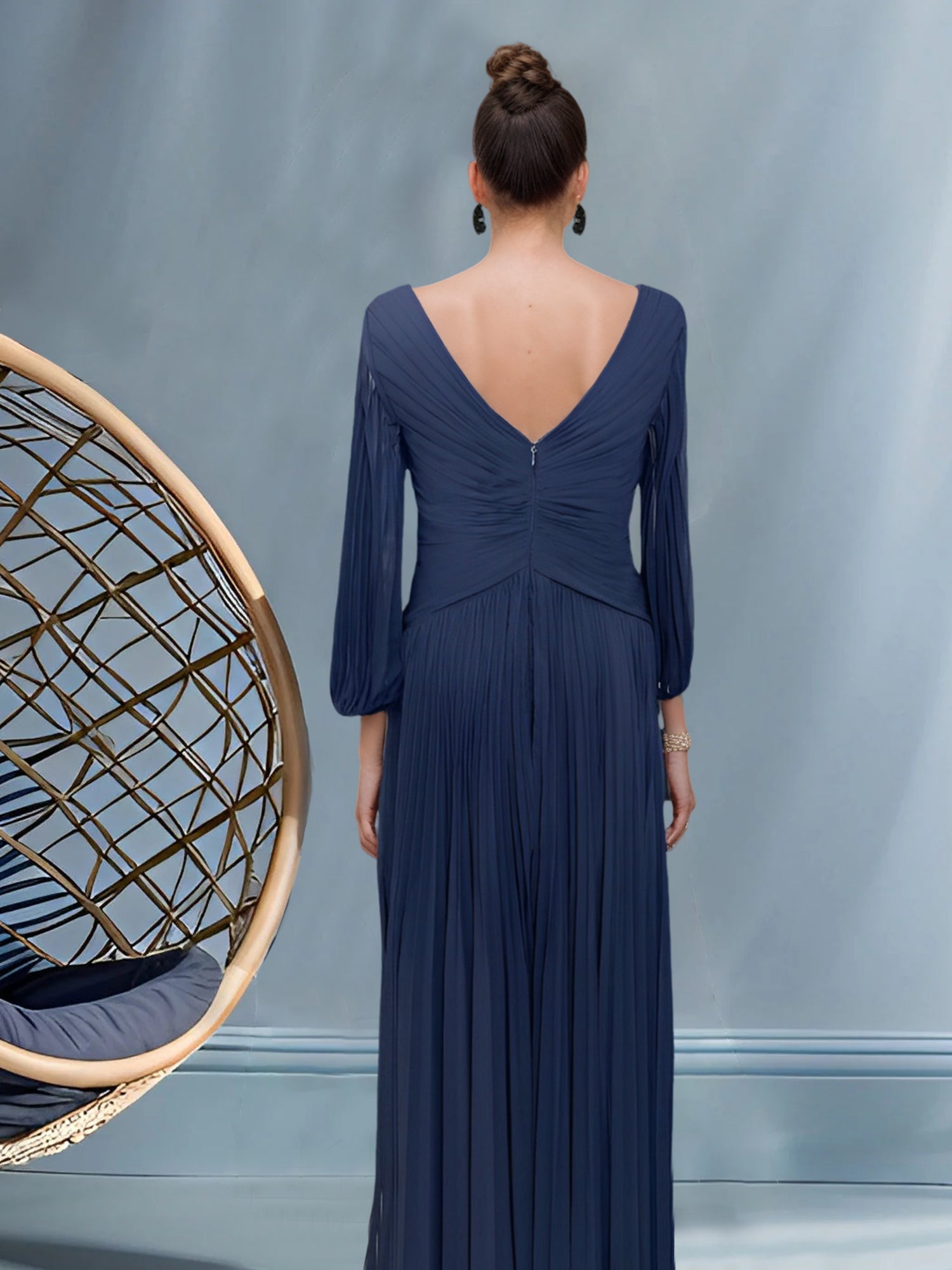 A Line Princess V Neck Mother Of The Bride Dresses With Ruched