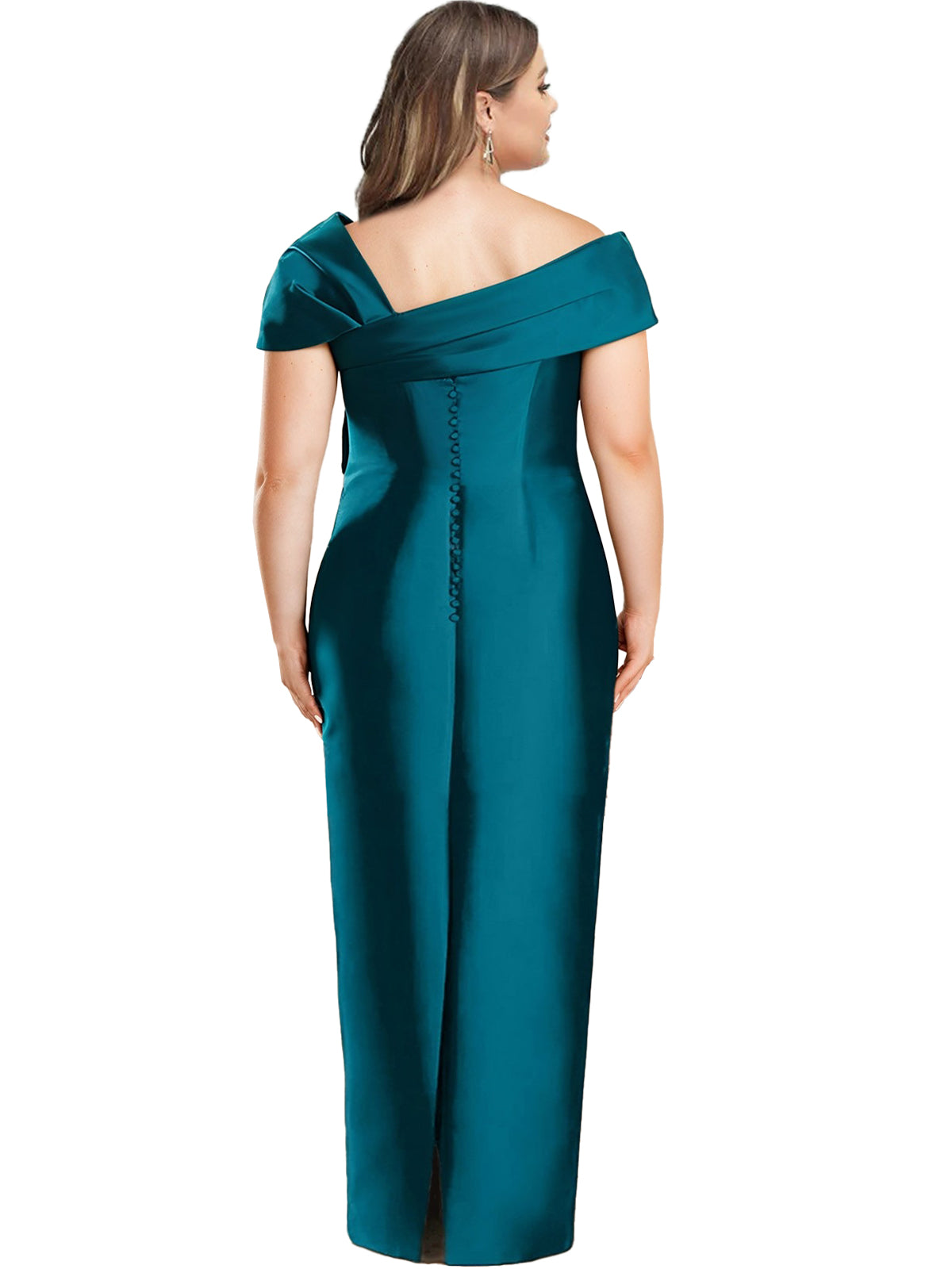 Sheath Column One Shoulder Floor Length Mother Of The Bride Dresses With Bow