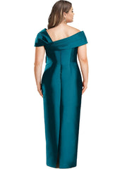 Sheath Column One Shoulder Floor Length Mother Of The Bride Dresses With Bow