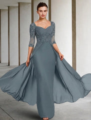 A Line Princess Square Neck Floor Length Mother Of The Bride Dresses