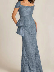 Trumpet Mermaid Off The Shoulder Lace Mother Of The Bride Dresses With Applique Beading