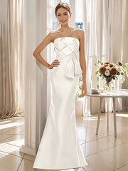 Trumpet Mermaid Strapless Sleeveless Floor Length Mother Of The Bride Dresses With Bowknot