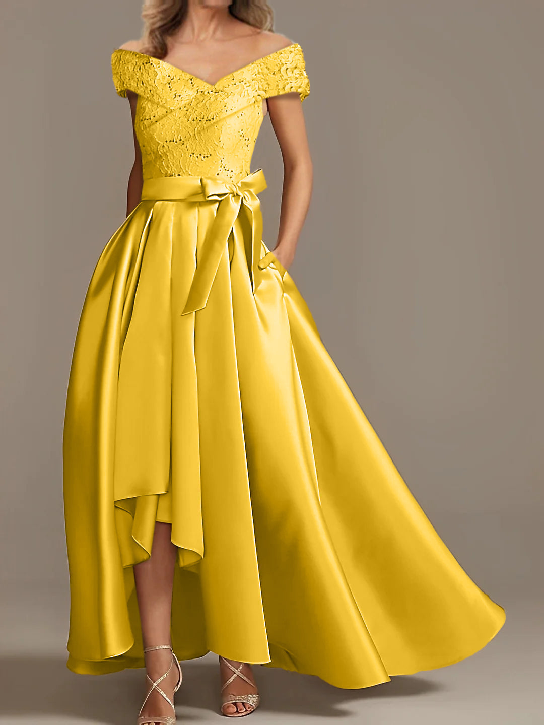A Line Princess Off The Shoulder Asymmetrical Mother Of The Bride Dresses With Ruffles