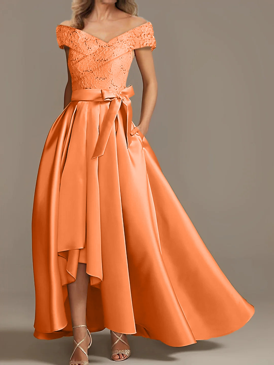 A Line Princess Off The Shoulder Asymmetrical Mother Of The Bride Dresses With Ruffles