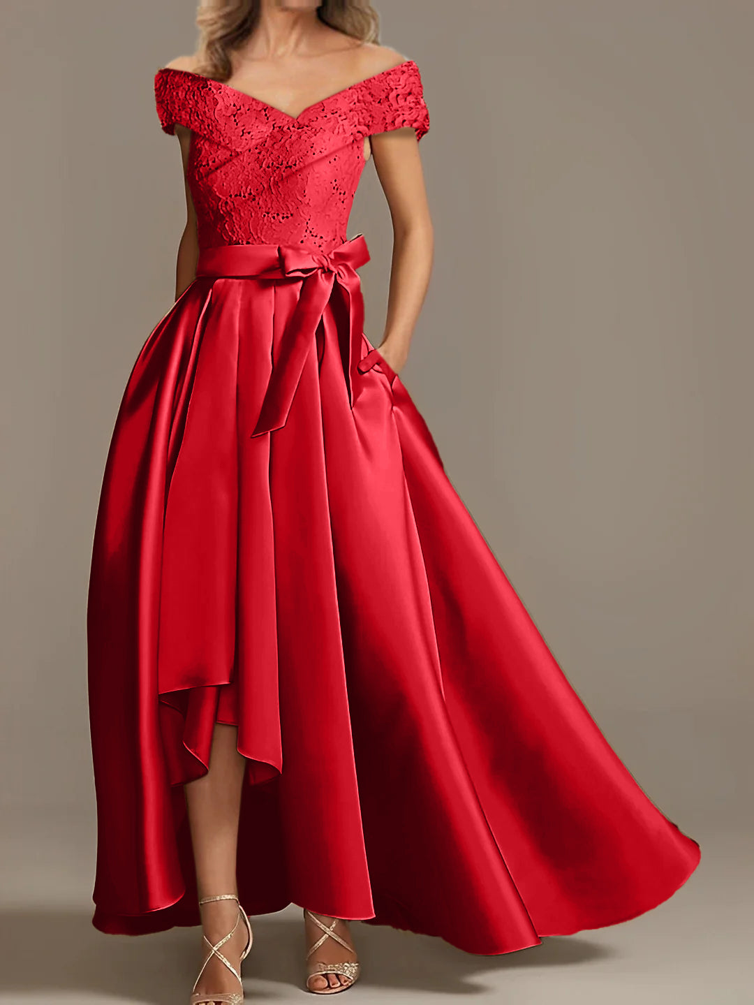 A Line Princess Off The Shoulder Asymmetrical Mother Of The Bride Dresses With Ruffles
