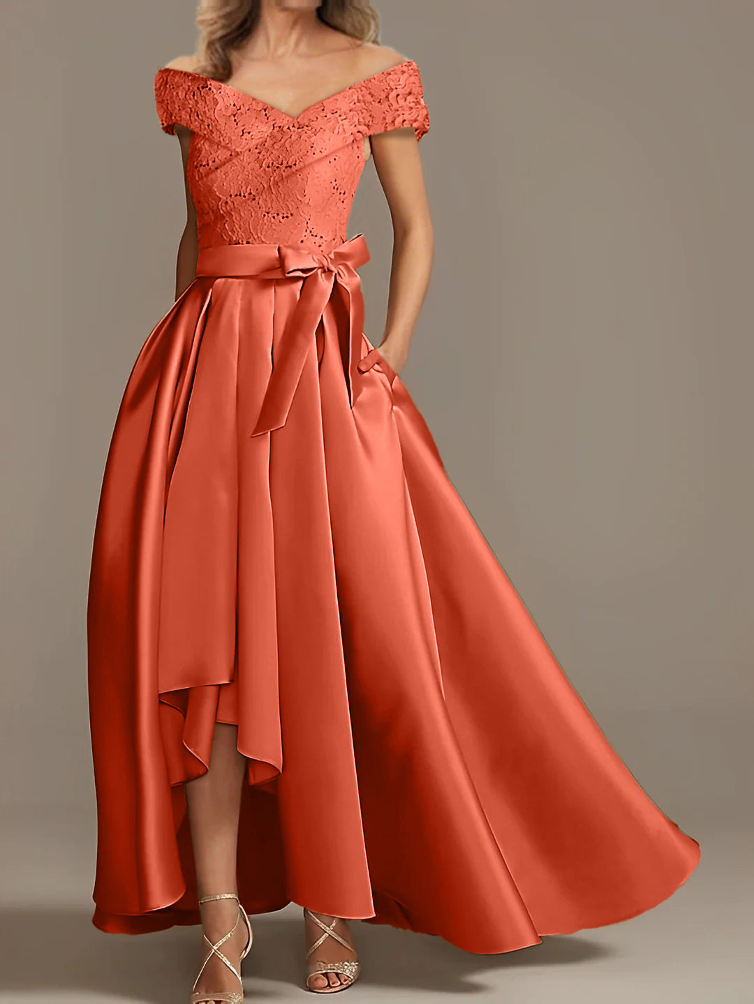 A Line Princess Off The Shoulder Asymmetrical Mother Of The Bride Dresses With Ruffles