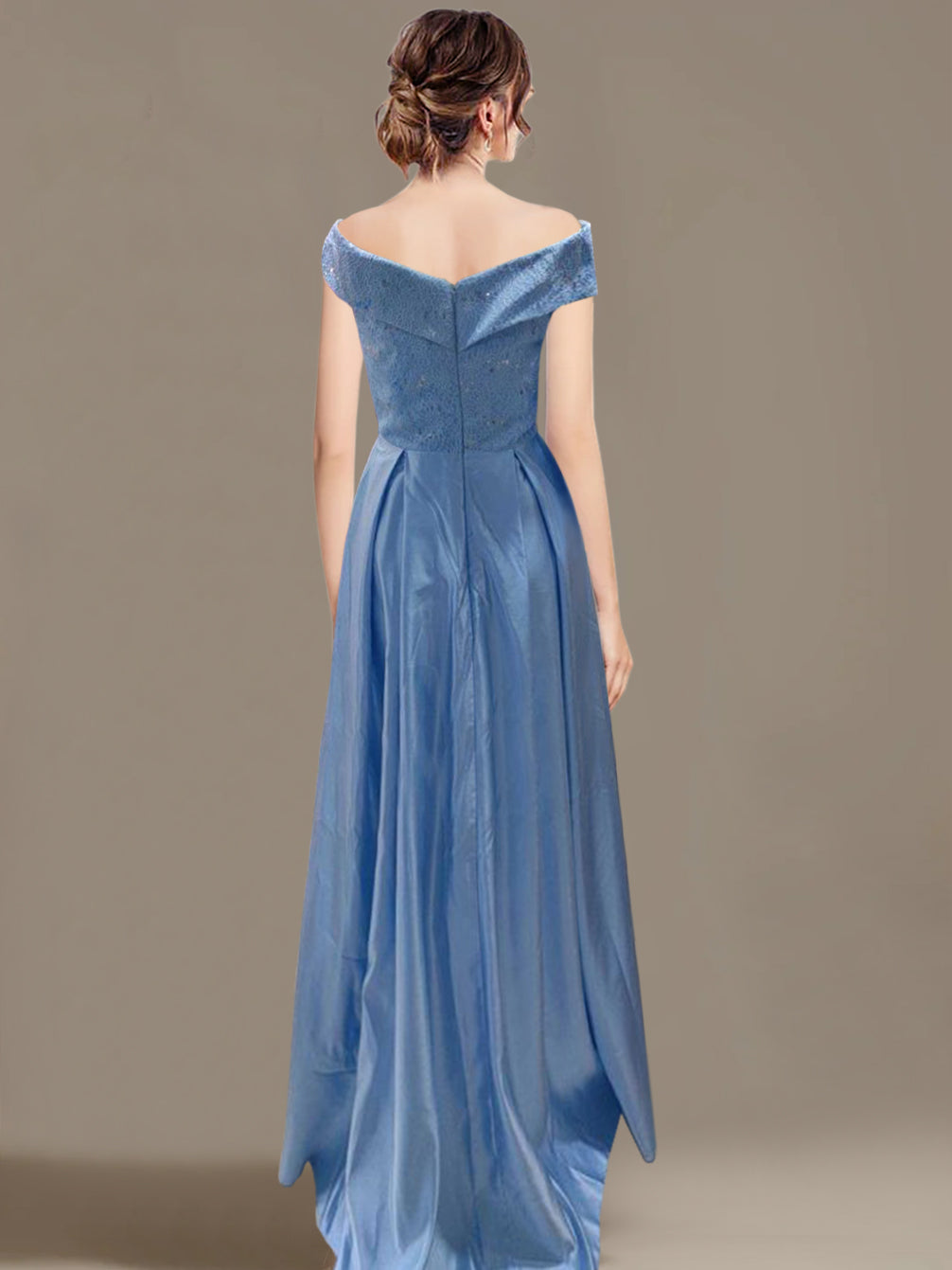 A Line Princess Off The Shoulder Asymmetrical Mother Of The Bride Dresses With Ruffles