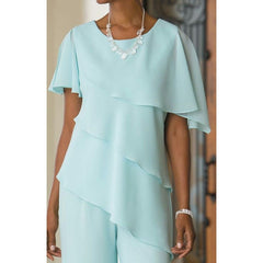 Pantsuit 2 Piece Jewel Neck Floor Length Mother Of The Bride Dresses