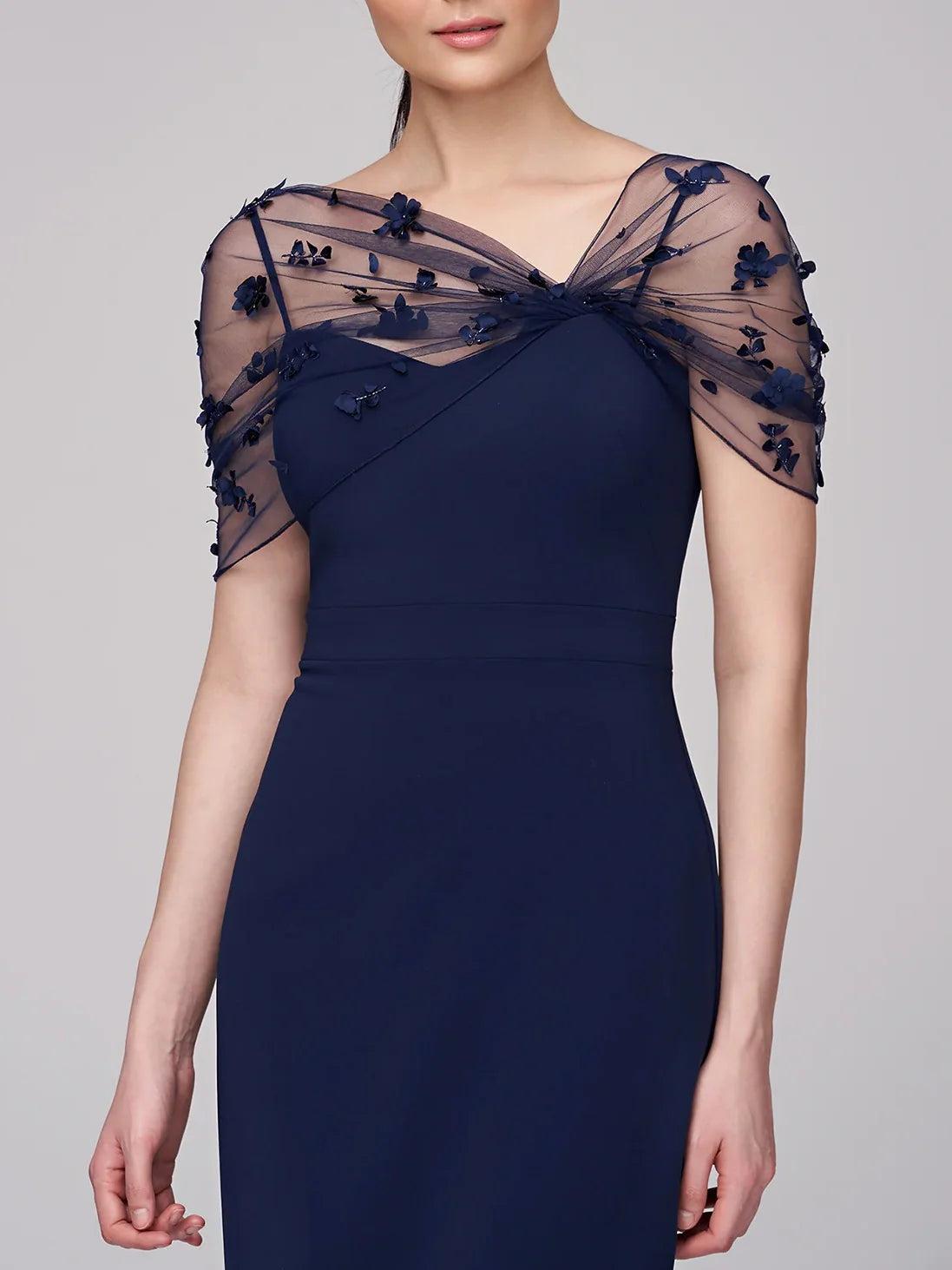 Sheath Column Spaghetti Straps Sleeveless Floor Length Mother Of The Bride Dress With Watteau Train