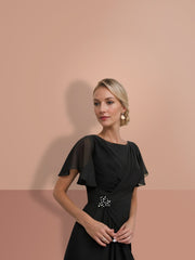 Sheath Column Ankle Length Short Sleeves Mother Of The Bride Dresses