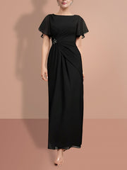 Sheath Column Ankle Length Short Sleeves Mother Of The Bride Dresses